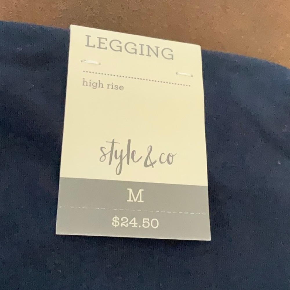 Style & Co High Rise Leggings Navy Medium